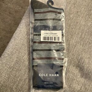 Cole Haan Mens new & unopened dress socks. Dark grey heather, navy, burg stripe